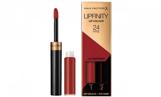 Rouge à lèvres longue tenue Max Factor Lipfinity Lip Color 2 étapes 115 CONFIDENT
