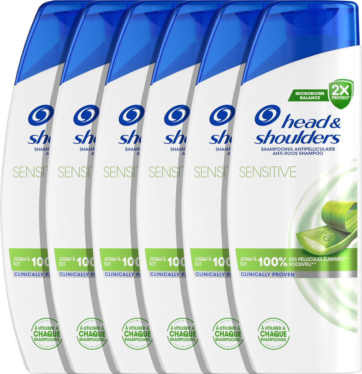 Head & Shoulders Sensitive - Anti-roos Shampoo - Tot 100% Roosvrij -  6 x 285