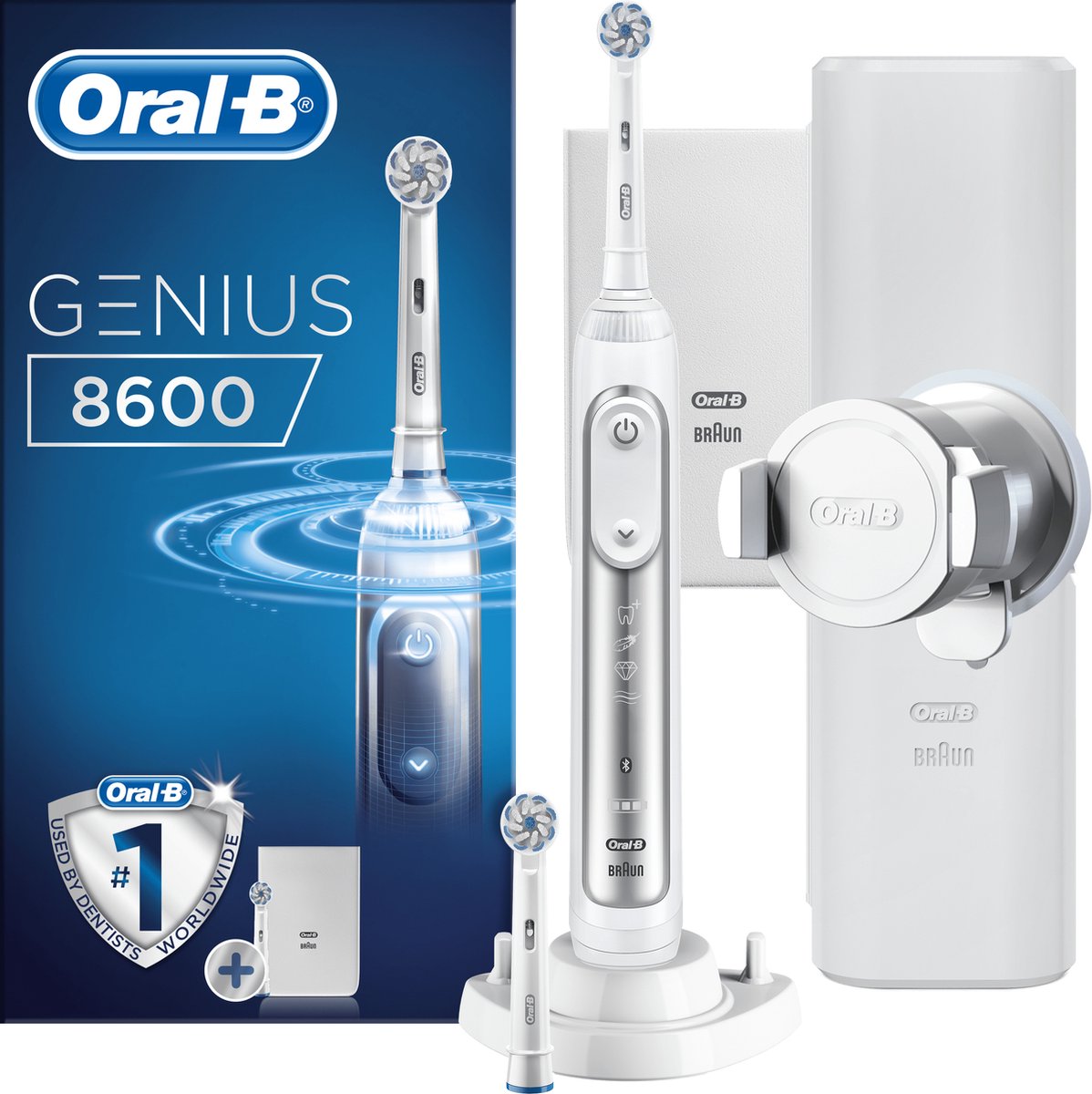 Oral-B Genius 8600 Elektrische Tandenborstel Zilver Met Bluethoot Powered By Braun