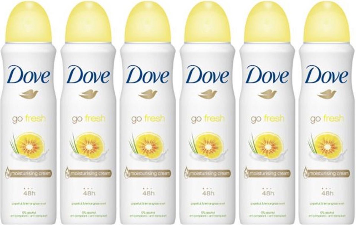 Dove go fresh grapefruit Women - 150 ml - deodorant spray - 6 st - Voordeelverpakking
