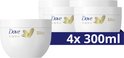 Dove Body Love Pampering Bodycrème - Silky - voor een zijdezachte huid - 4 x 300 ml