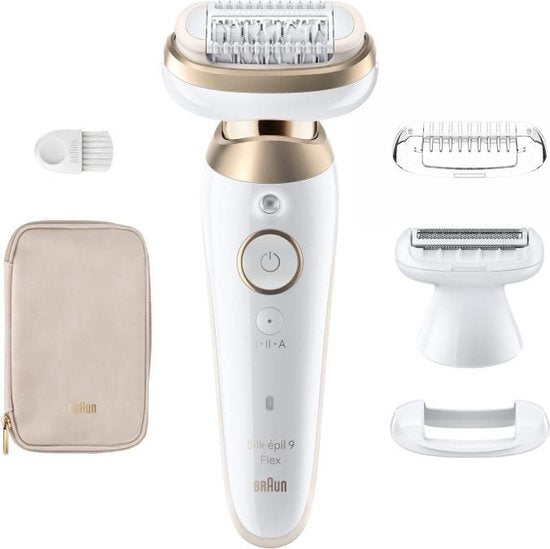 Elektrische epilator - BRAUN - Silk-épil 9 Flex 9- Wit/Goud