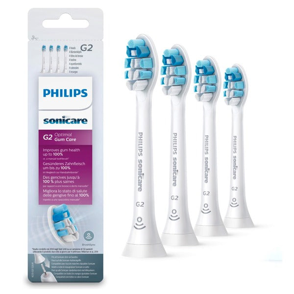 Philips Sonicare Optimal Sensitive - Electric Toothbrush Replacement Brush Heads - White - Pack of 4
