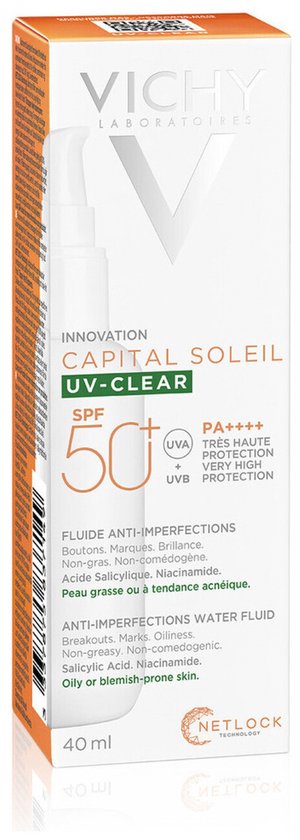 Vichy Capital Soleil UV Clear Crème Solaire Anti-Imperfections Visage SPF50+ 40 ml