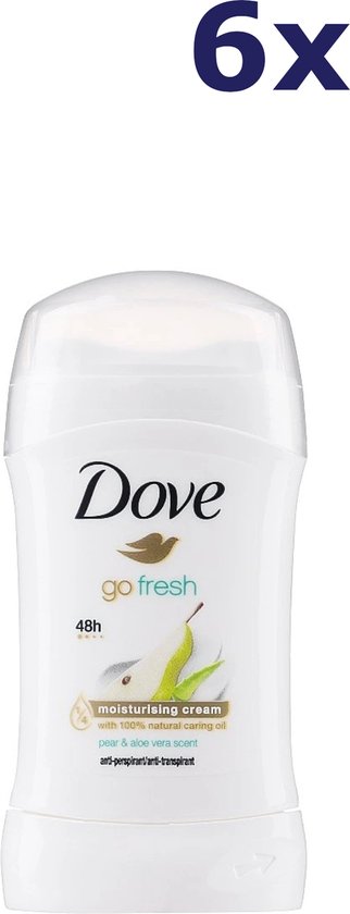 6x Dove 40ml deo stick go fresh pear & aloe vera
