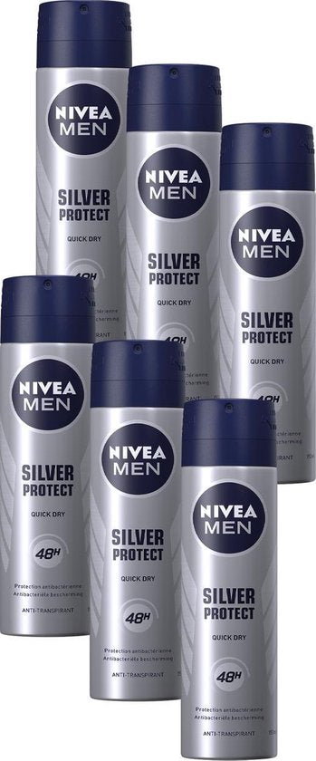 NIVEA MEN Silver Protect Dynamic Power Deodorant Spray - Voordeelverpakking -6 x 150 ml