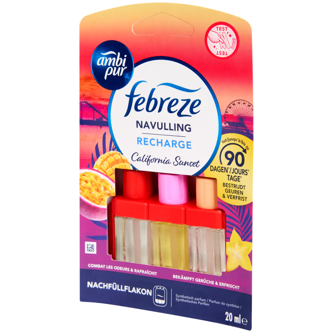 3 x Ambi Pur Febreze elektrische luchtverfrisser navulling California Sunset