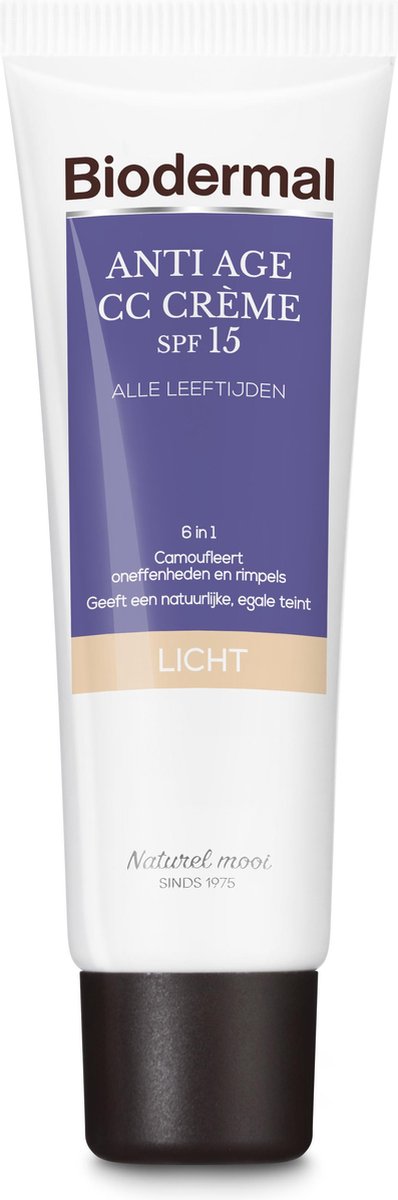 Biodermal Anti Age CC - Camouflerende crème met SPF15 - Lichte huid - 50m