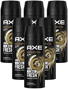 Axe Bodyspray Gold Temptation zonder aluminiumzouten, 6 x 150 ml