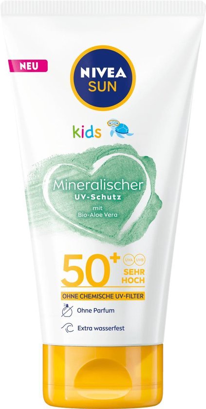 NIVEA SUN Lait Solaire Enfant, protection UV minérale, SPF 50+, 150 ml