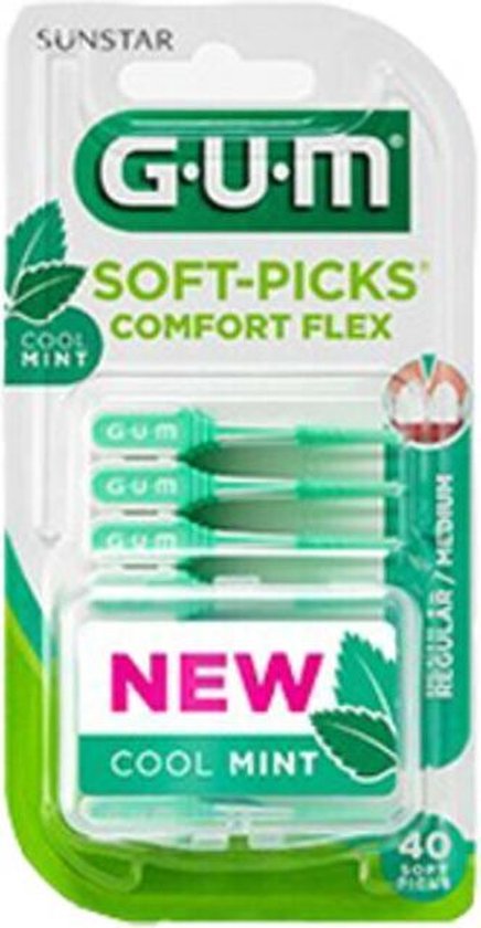 4x GUM Soft-Picks Comfort Flex Mint Medium 40 stuks