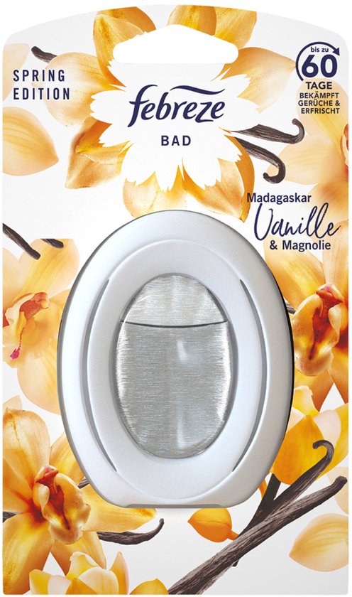 Febreze badkamer luchtverfrisser Madagaskar Vanille, 8 ml X 6 STUK
