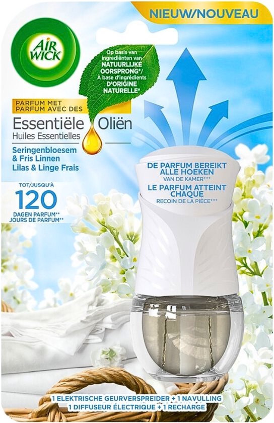 Air Wick Essential Oils - Elektrische Geurverspreider Starterkit Fris Linnen