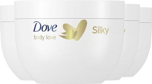 Dove Body Love Pampering Bodycrème - Silky - voor een zijdezachte huid - 4 x 300 ml