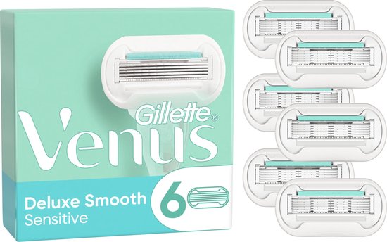 Gillette Venus Deluxe Smooth Sensitive Scheermesjes Voor Vrouwen - 6 Navulmesjes