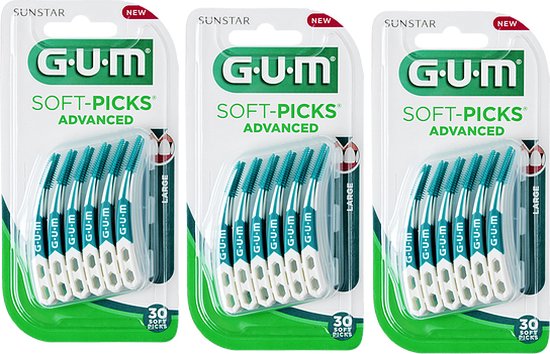 GUM Soft Picks Advanced Large - 3 x 30 stuks - Ragers - Voordeelverpakk
