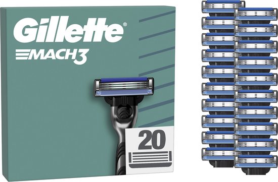 Gillette Mach3 Base Scheermesjes Voor Mannen - 20 stuks - Brievenbusverpakking