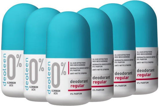 Déodorant Deolene 0% aluminium - Roller Regular - 50 ml - Pack de 6