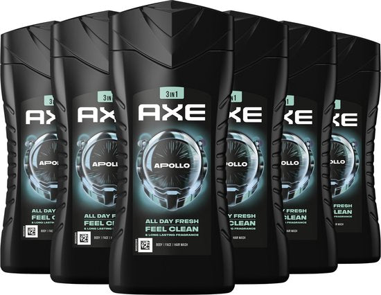 Axe 3-in-1 Douchegel - Apollo - 6 x 250 ml - Voordeelverpakking