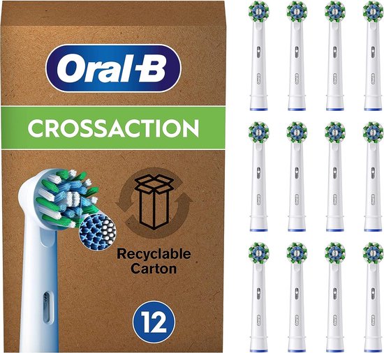 Oral-B Pro Cross Action - Brush Heads - With CleanMaximiser Technology - Pack of 12