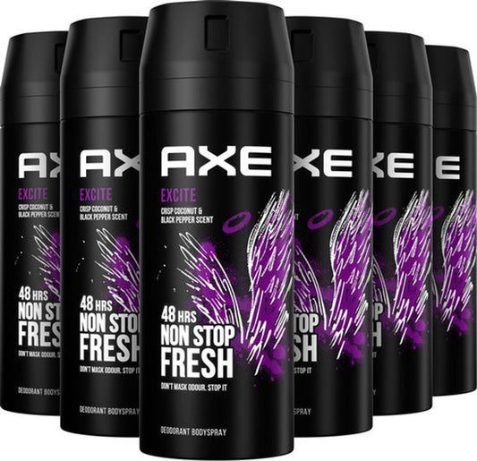 AXE Excite Deodorant - 6 x 150 ml - Value Pack