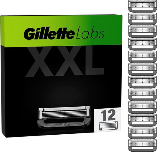 Gillette Refills For GilletteLabs - Exfoliating Bar And Heated Razor - 12 Razor Blades