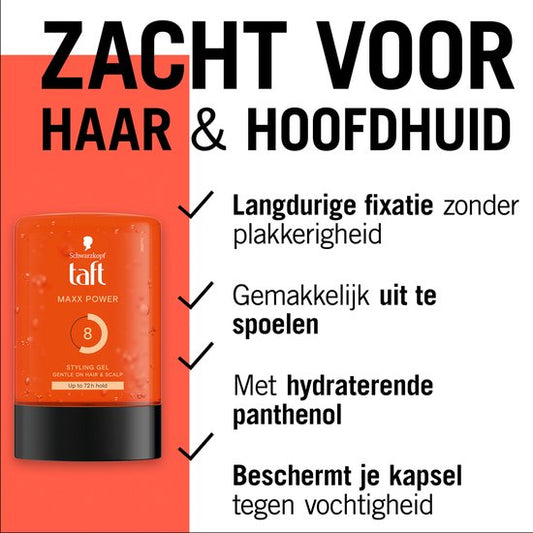Taft - Maxx Power Power Styling Gel number taft 8 Sterke Fixatie - Voordeelverpakking - 6x 250ml