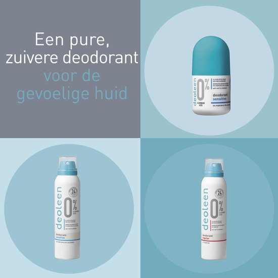 Déodorant Deolene 0% aluminium - Roller Sensitive - 50 ml - Pack de 6