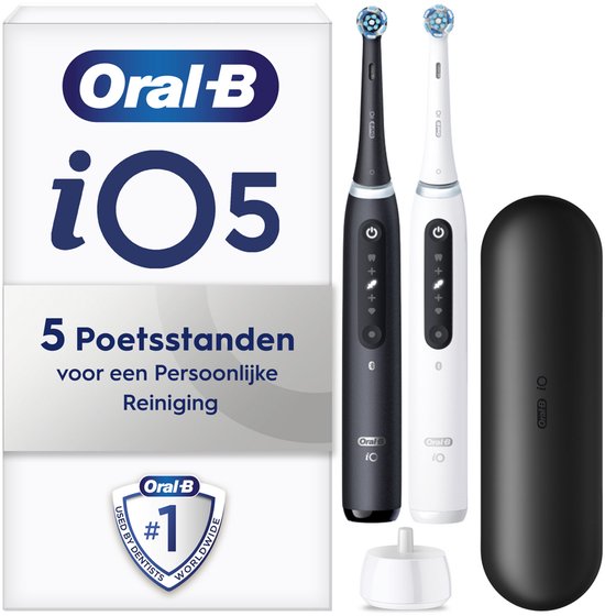 Oral-B iO 5 - Black & White - Elektrische Tandenborstels - Ontworpen Door Braun