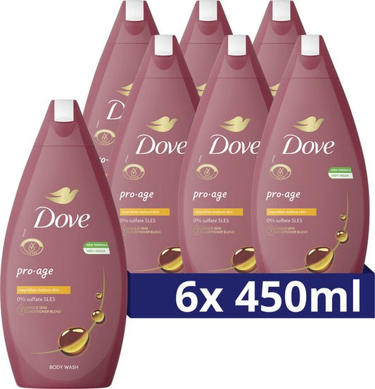 Gel douche Dove Pro Age - 6 x 450 ml - Pack économique