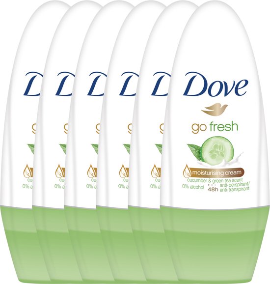 Déodorant roll-on Dove Go Fresh - Concombre - 6 x 50 ml