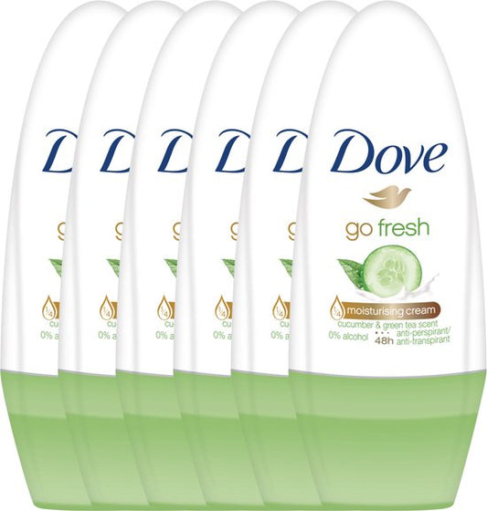 Déodorant roll-on Dove Go Fresh - Concombre - 6 x 50 ml