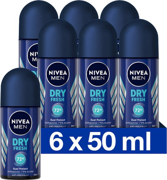 Rouleau de douche NIVEA MEN Dry Fresh - 6 x 50 ml