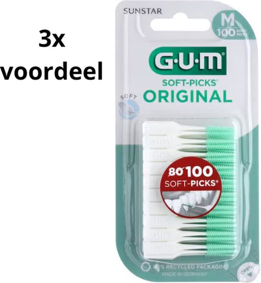 GUM Soft-Picks Original Regular / Medium - 3 x 100 stuks