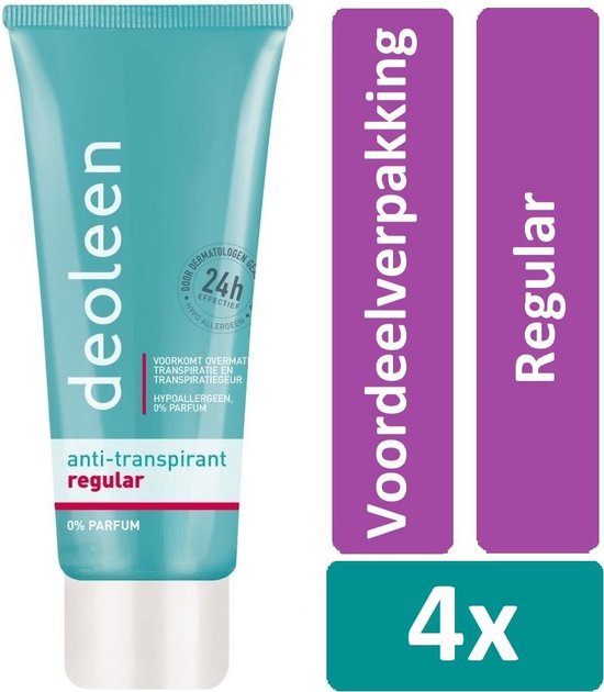 Deoleen Deodorant Creme 50 ml Regular 4 stuks Voordeelverpakking