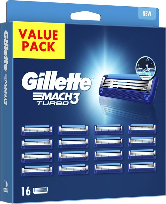 Gillette Mach3 Turbo - Scheermesjes Voor Mannen - 16 Navulmesjes