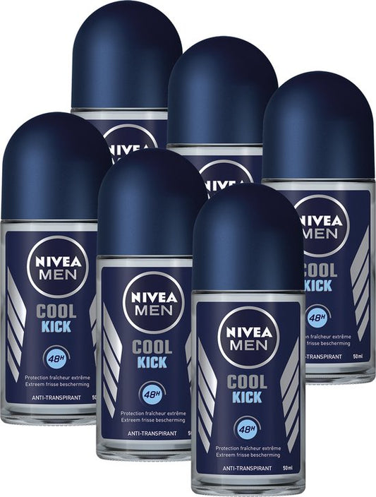Déodorant roller anti-transpirant NIVEA MEN Cool Kick, pack économique - 6 x 50 ml