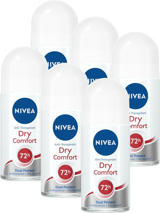 Déodorant roller anti-transpirant NIVEA Dry Comfort - 6 x 50 ml