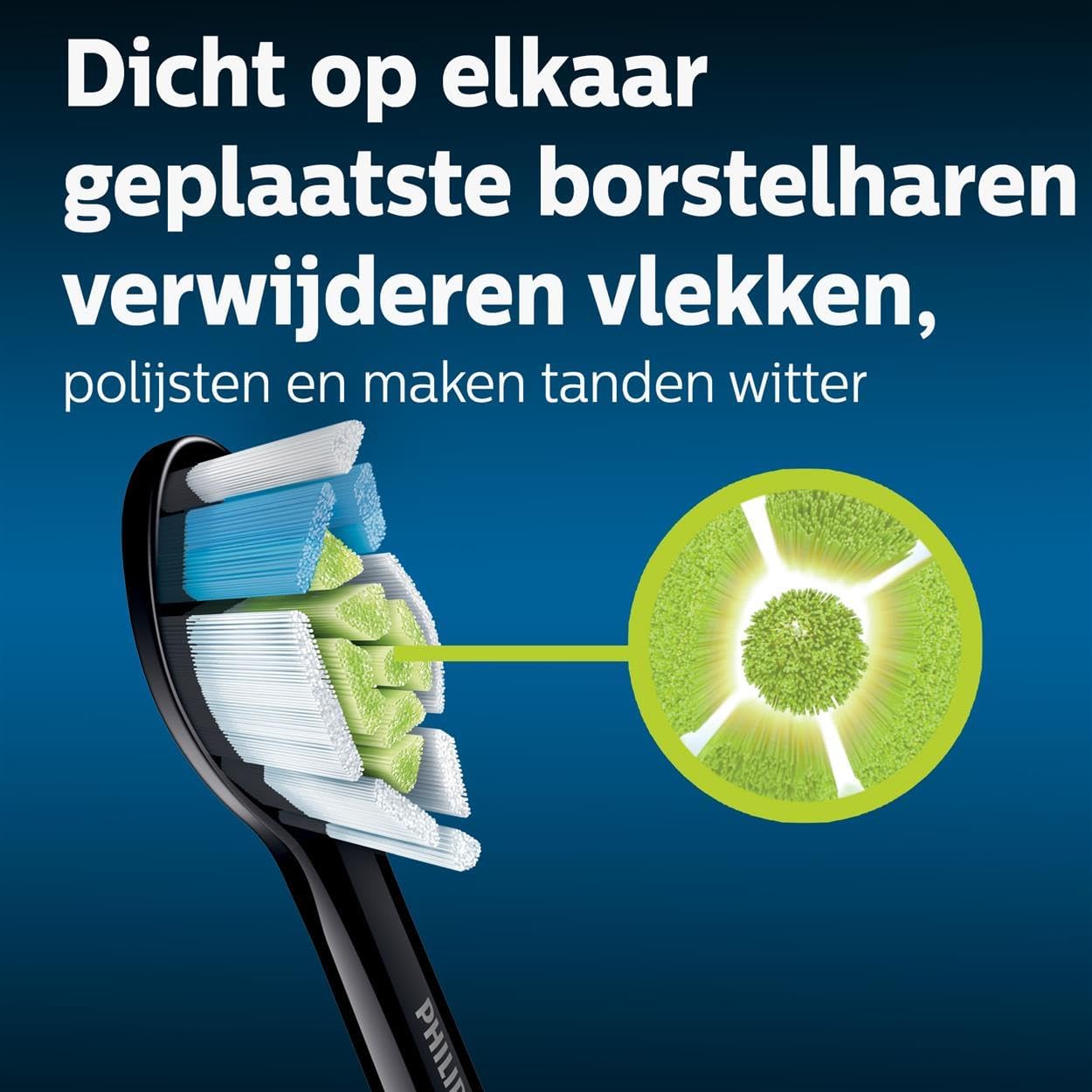 Philips Sonicare W2 Optimal White Opzetborstels - 8 Stuks - Zwart