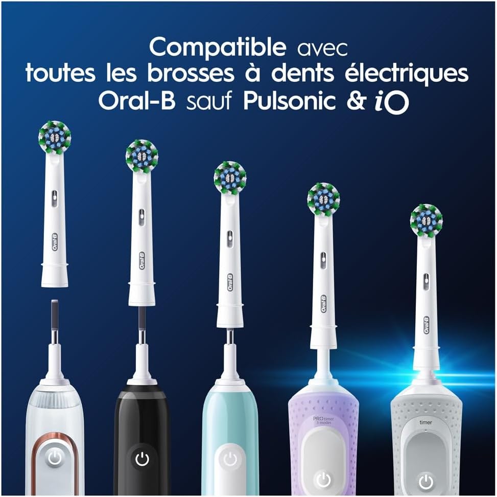 Oral-B Pro Cross Action Brushes for Electric Toothbrushes, Pack of 8