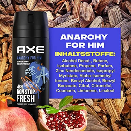 6x Axe Bodyspray Anarchy for Him zonder aluminiumzout 150 ml