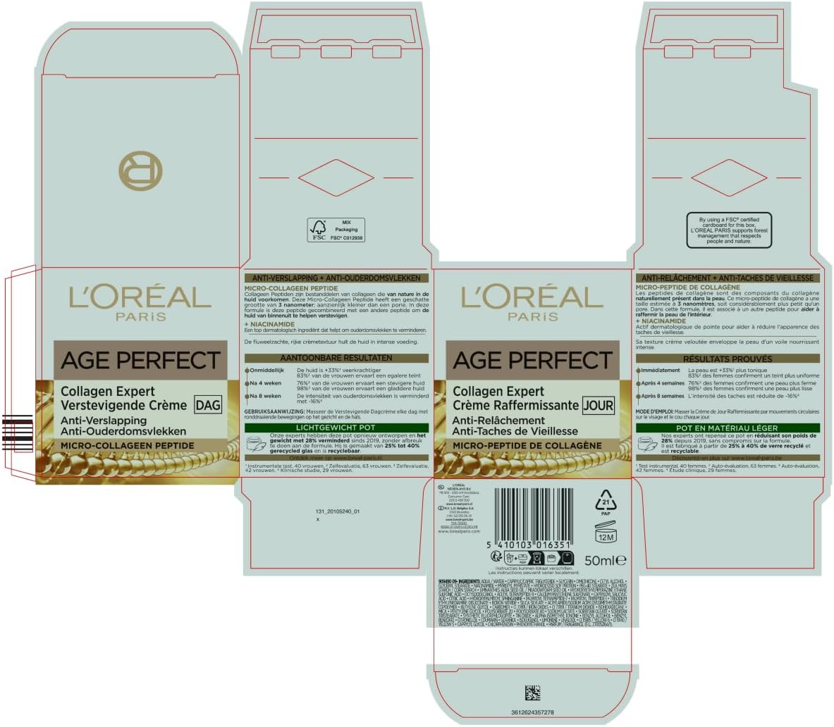 L’Oréal Paris Age Perfect Dagcrème Anti-verslapping en-pigmentvlekken - Rijpe huid - 50ml
