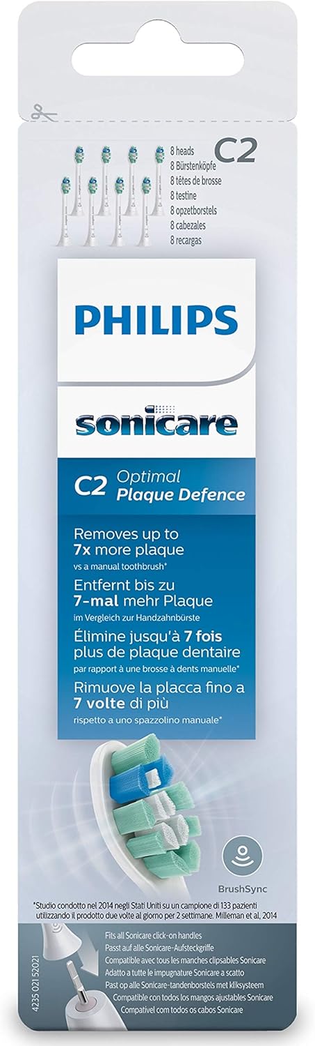 PHILIPS SONICARE C2 Optimal plate protection brush heads - Pack of 8