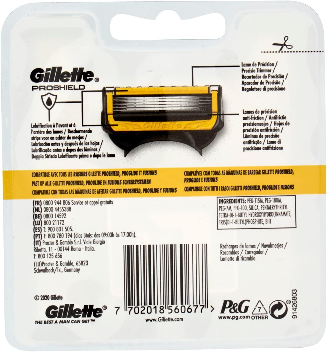 Gillette - ProShield Men 4 Lames de Rasoir