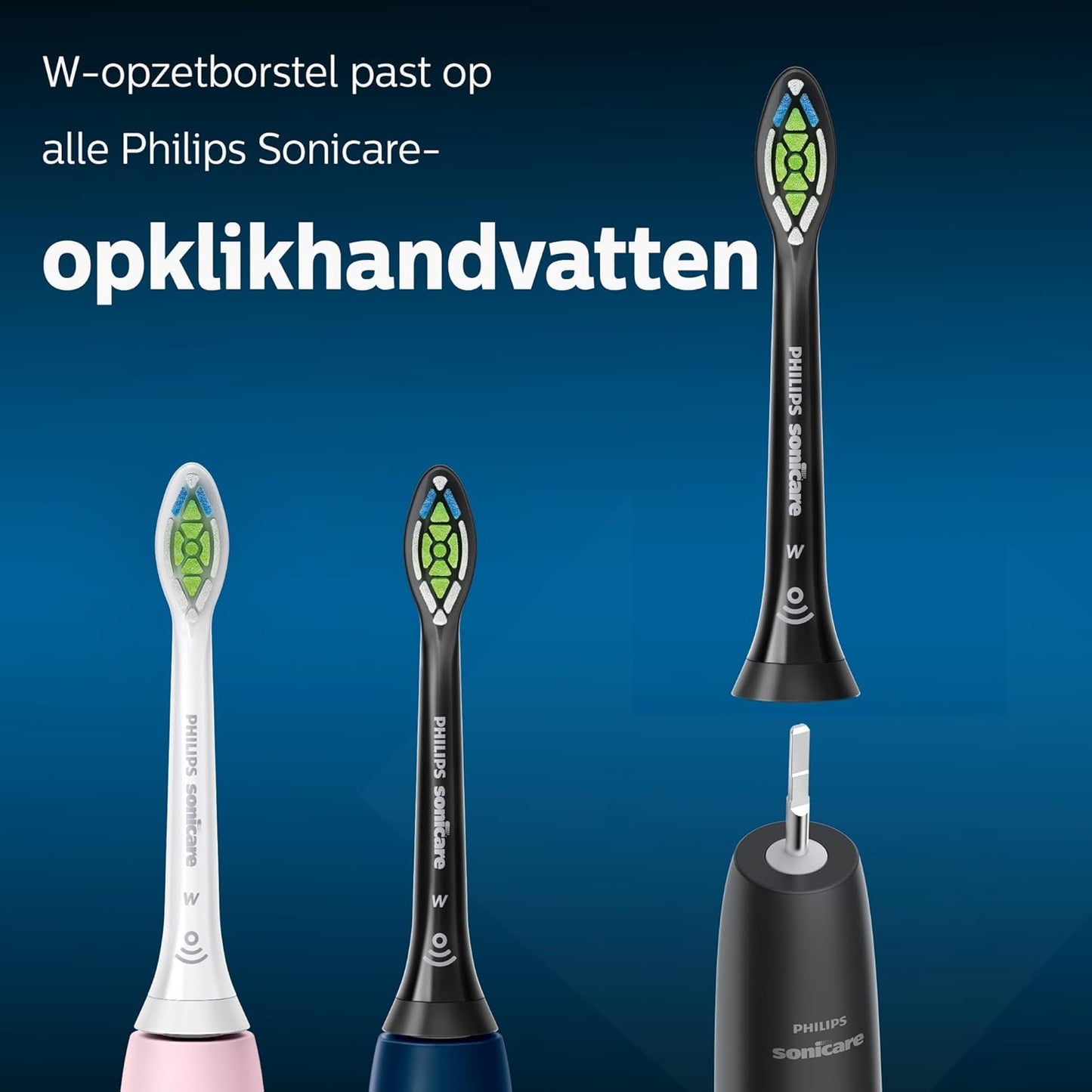 Philips Sonicare W2 Optimal White Opzetborstels - 8 Stuks - Zwart