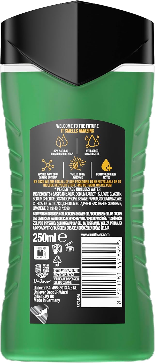 Gel douche 3 en 1 AX Jungle Fresh 6 x 250 ml