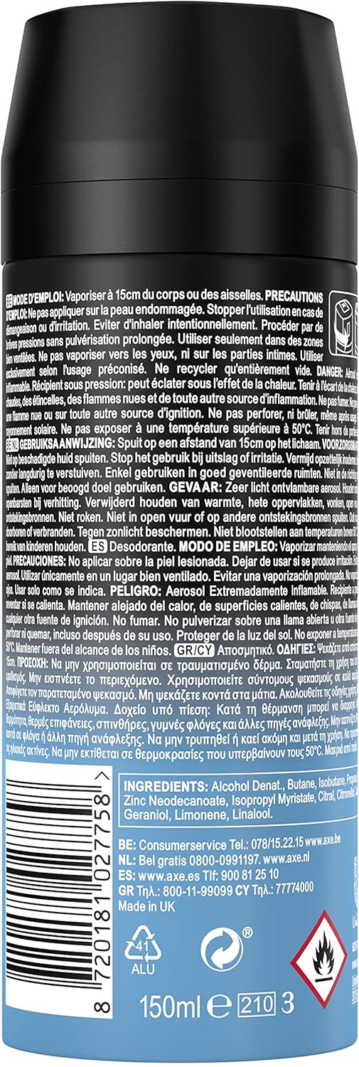 6x Axe Deodorant Bodyspray Ice Chill 150 ml
