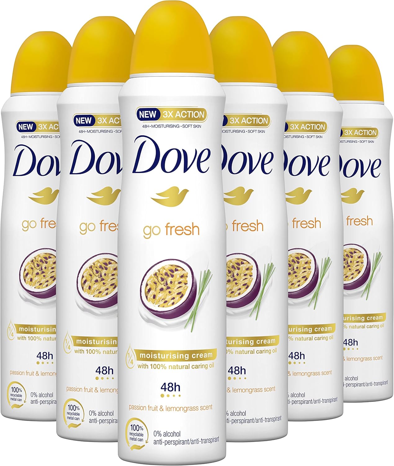 Dove Go Fresh Passievrucht & Citroengras Deodorant 6x150 ml