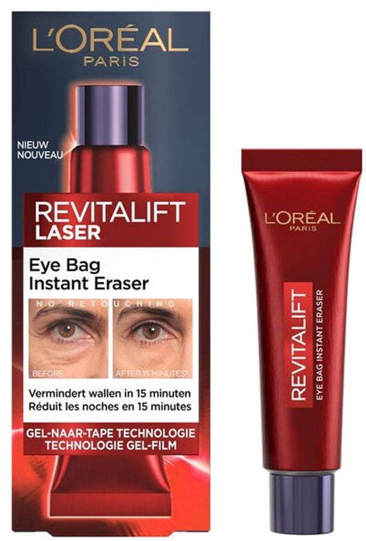 L'Oréal Paris Revitalift Laser Instant Eye Bag Eraser - Effet lissant et tenseur - Réduit les poches sous les yeux - 15 ml