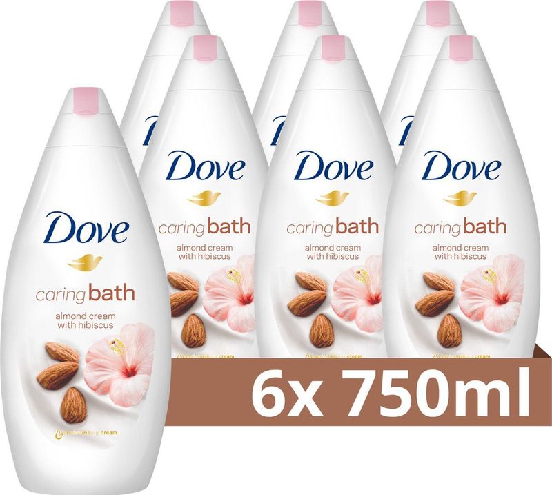 Dove Caring Bath Almond 450ML - 6 stuks - Voordeelverpakking